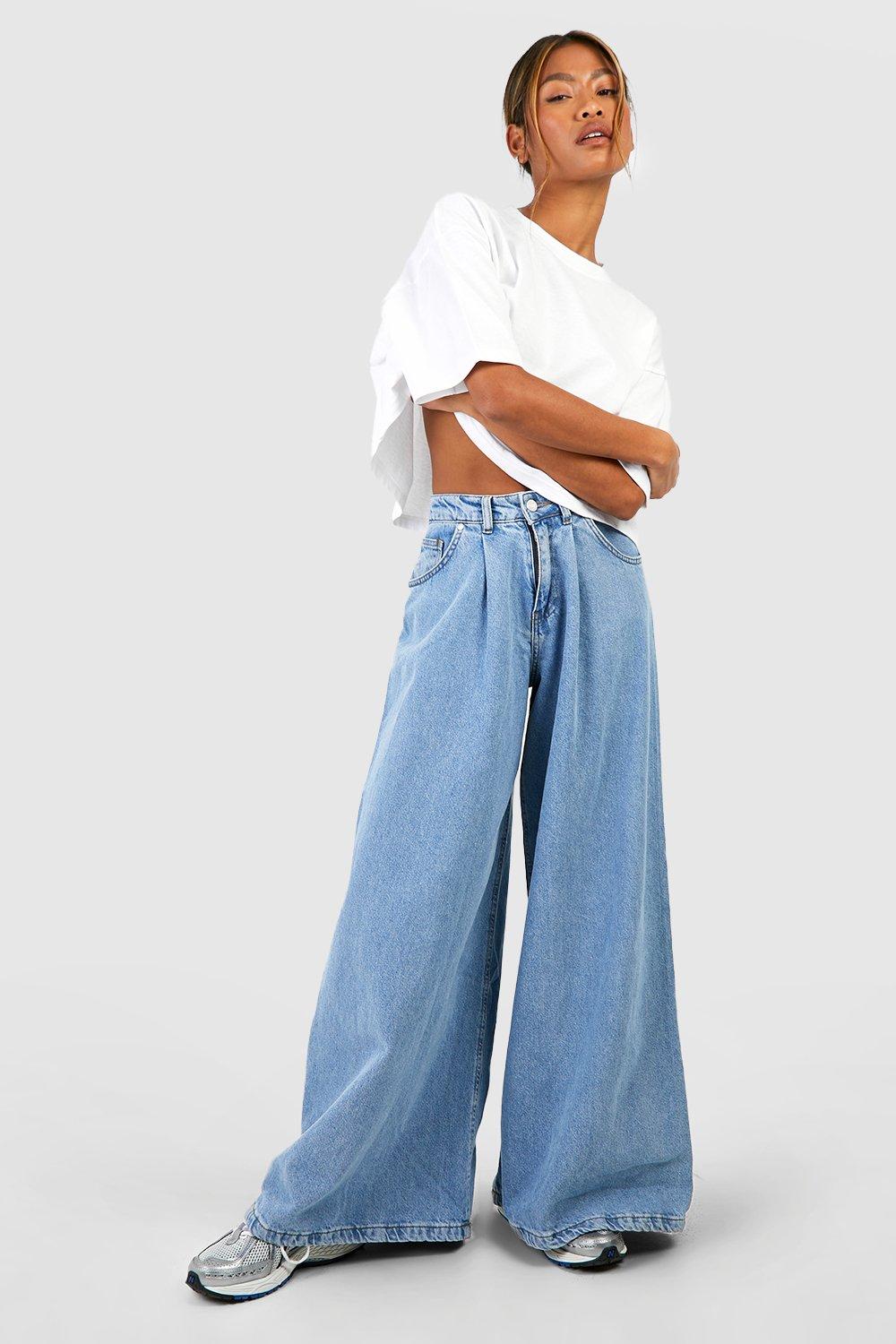 Wide leg best sale light jeans